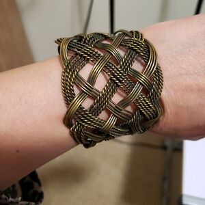Stylish Bronze Woven Cuff Bracelet